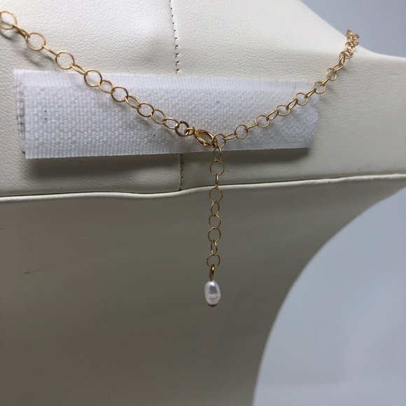 Gold Filled Pearl & Crystal Necklace - Picture 6 of 6